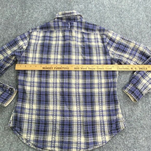 VTG Dockers Button Up Shirt Women’s Small Windowpane Plaid Long‎ Sleeves Cotton - Picture 9 of 12